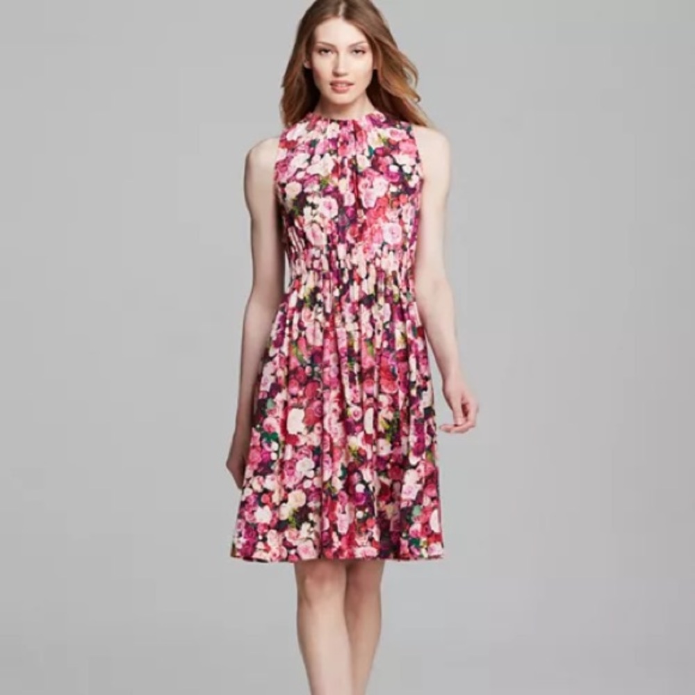 Kate Spade Rose Print Tie Back Dress